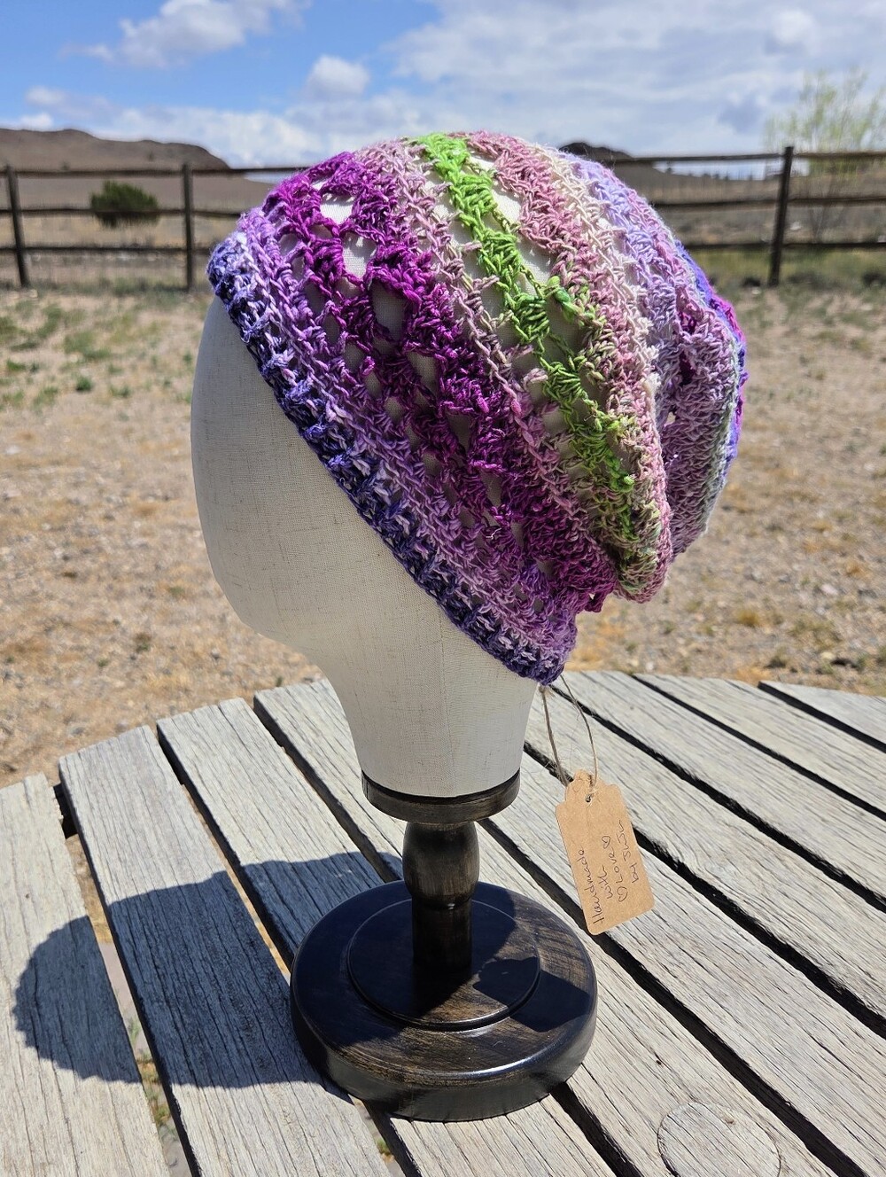 Artisan Handmade Crochet Luxury Cotton/Wool/Silk Blend Lightweight Lacey Beanie
